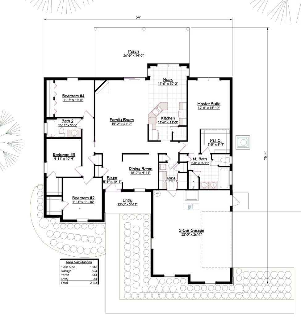 1946 2 Floor Plan with Dimensions