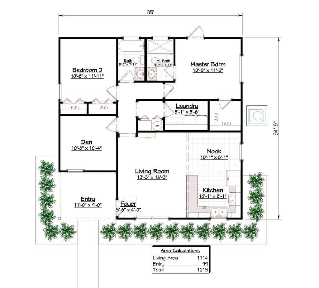 1114 Floor Plan with Dimensions