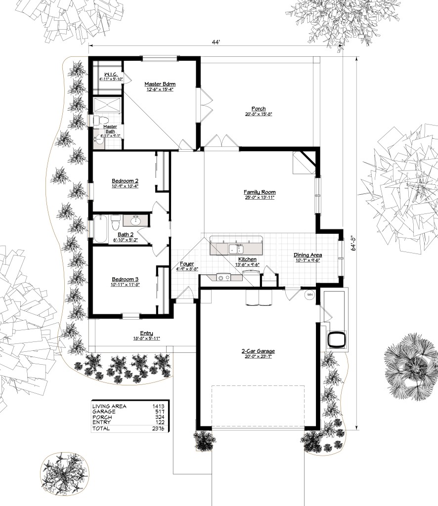 1413 Floor Plan with Dimensions