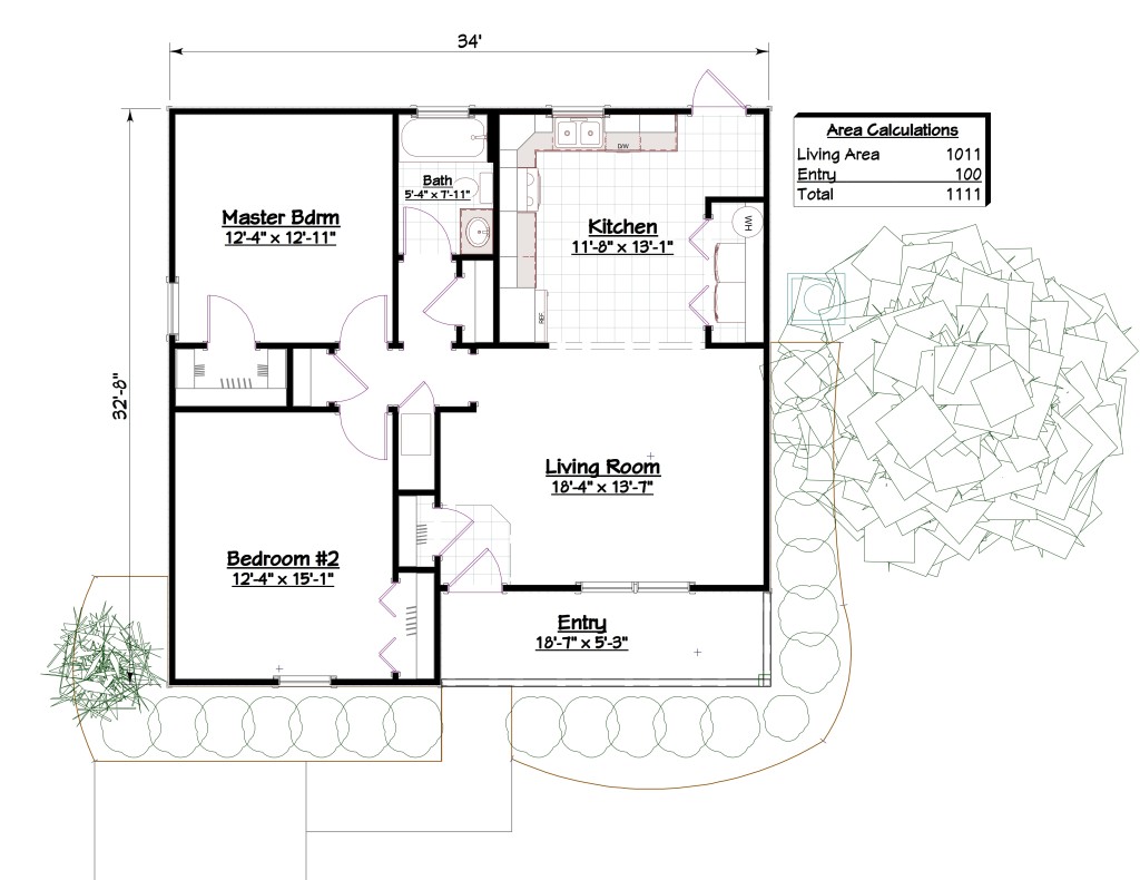 1011 Floor Plan with Dimensions