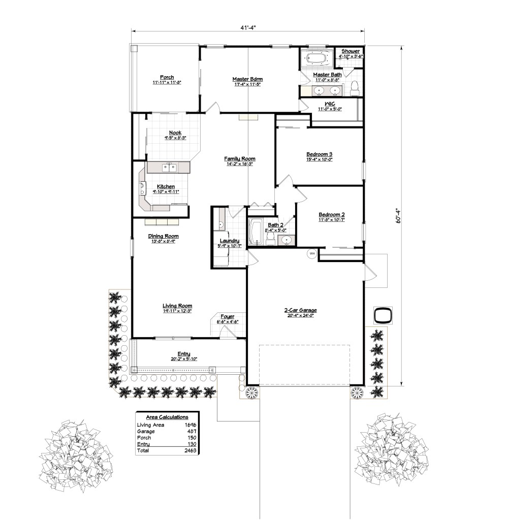 1696 Floor Plan with Dimensions