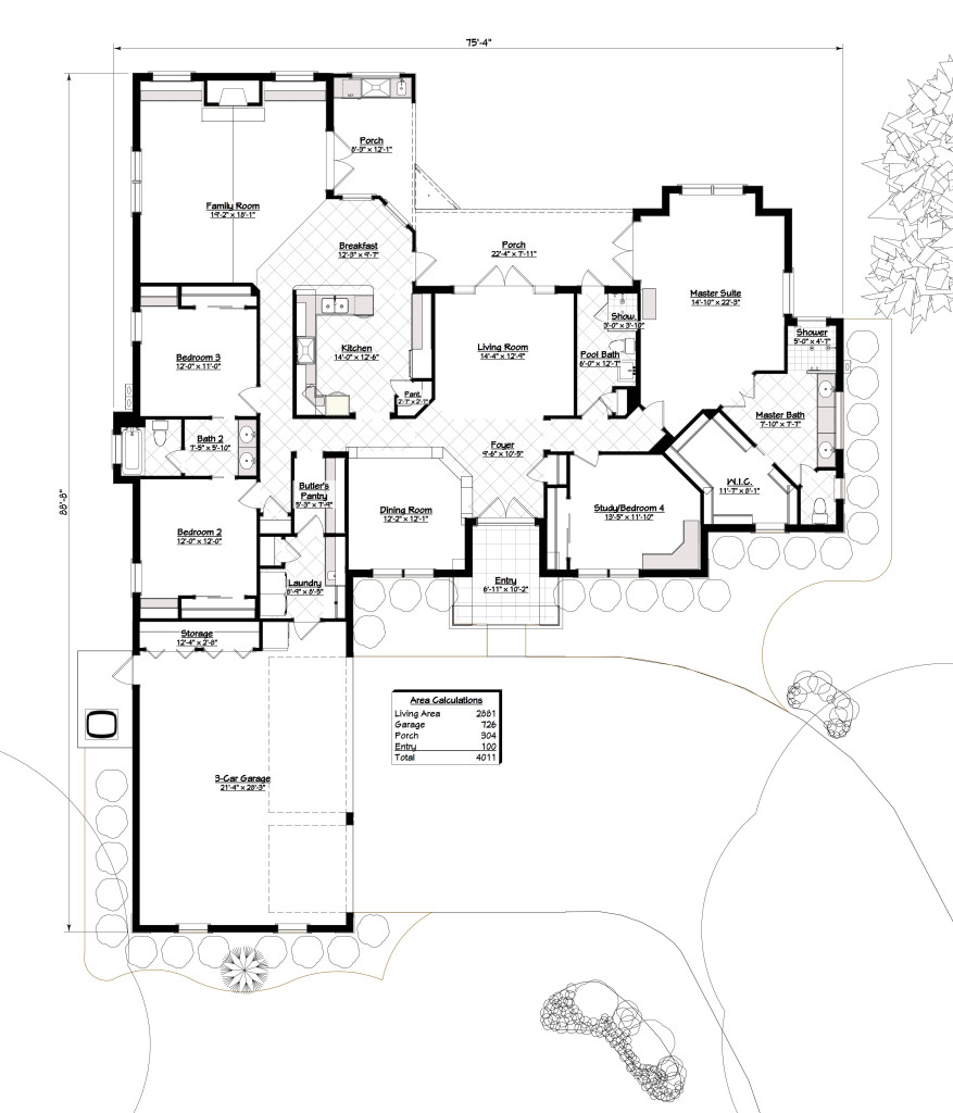 2881 2 Floor Plan with Dimensions