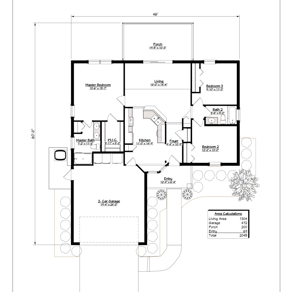 1304 Floor Plan with Dimensions