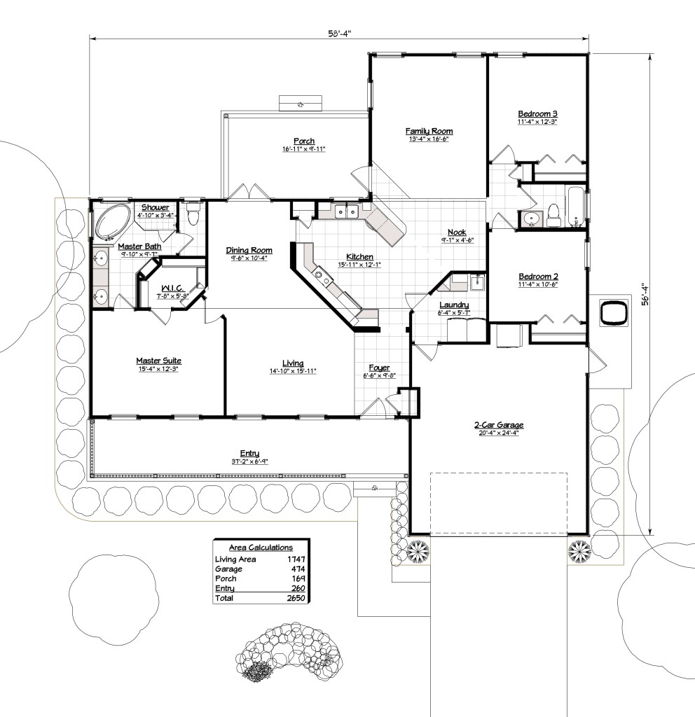1747 Floor Plan with Dimensions