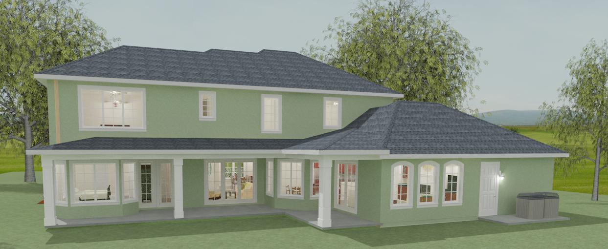 3827 Perspective Rear Elevation