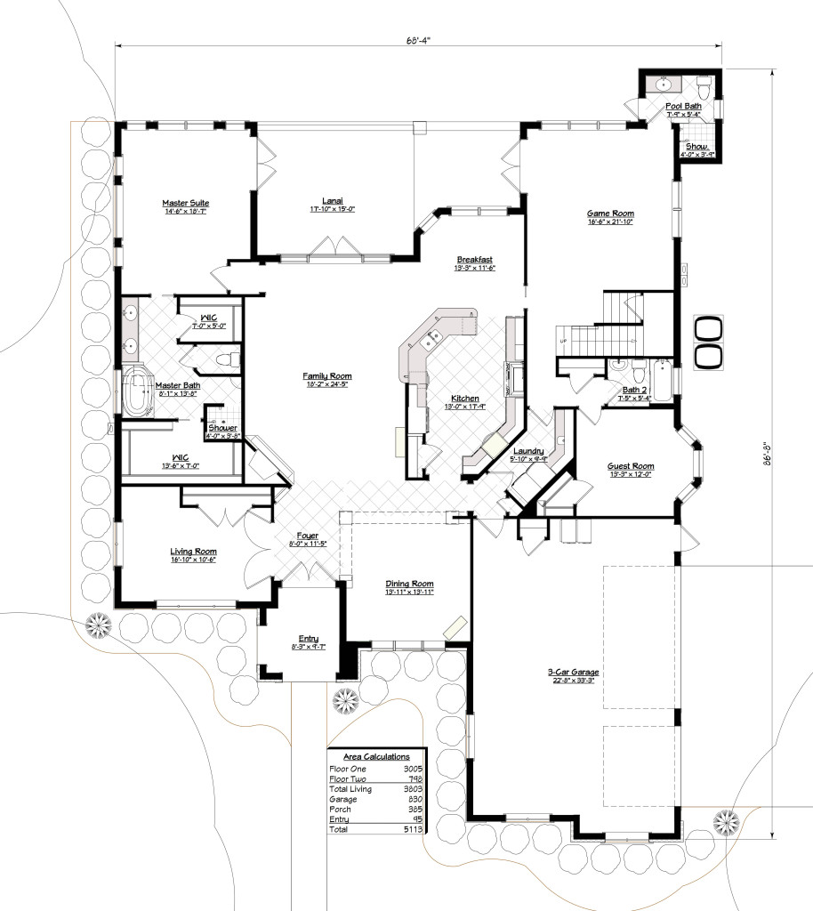 3803 2 Floor One with Dimensions