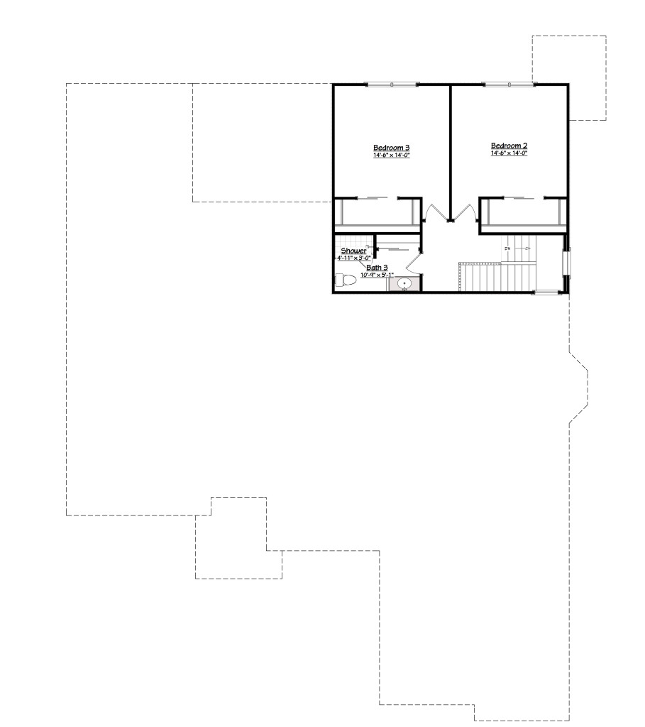 3803 3 Floor Two with Dimensions