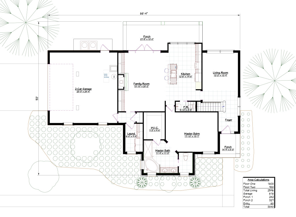 2596 2 Floor One with Dimensions