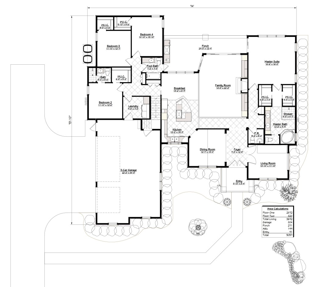 3692 Floor One with Dimensions